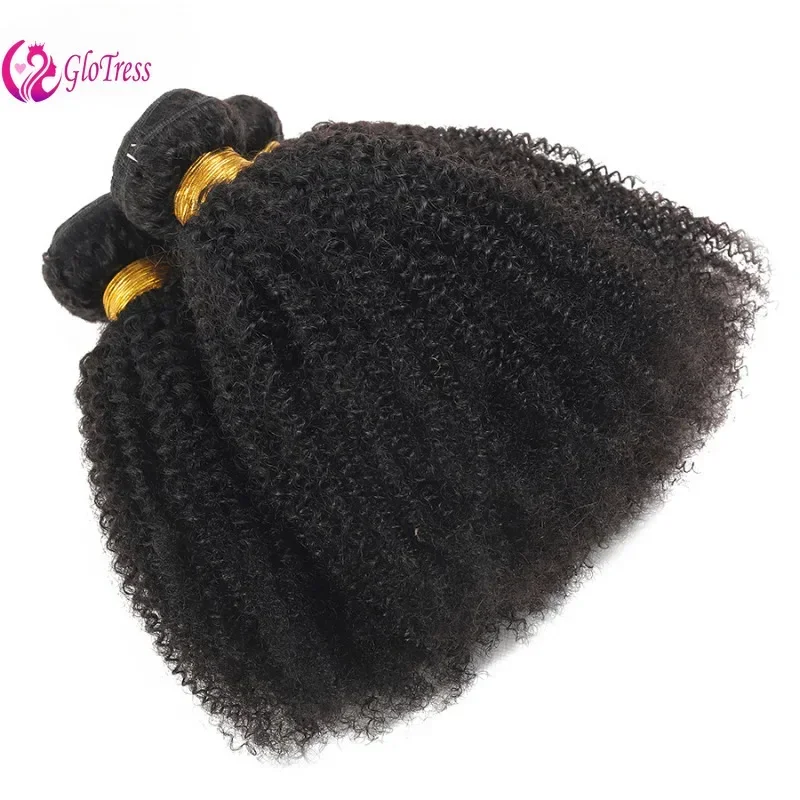 Extension per capelli umani Afro Kinky Curly, colore naturale, 1 pezzo, 10-22 pollici, capelli vergini Remy brasiliani, doppia trama. - immagine 2