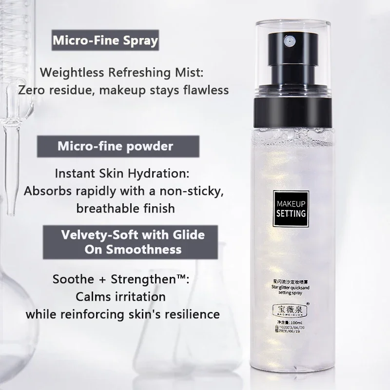100ML Long-Lasting Makeup Fixing Spray Waterproof Sweatproof Oil Control Hydrating Setting Spray for a Fresh Makeup Finish makeup fixing spray