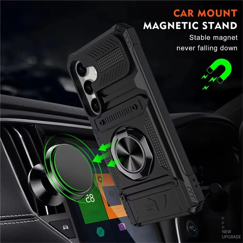 Magnetic Bracket Phone Case with Card Holder - Sleek and Functional Phone Accessories