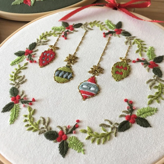 Embroidery Hoop Punch Needle Christmas Ornaments DIY