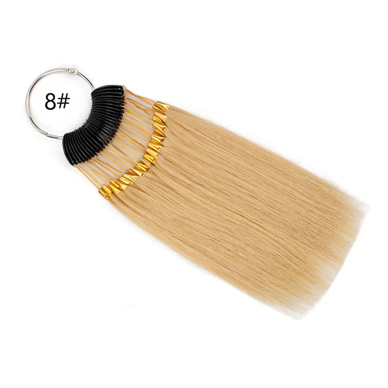 Human Hair Color Rings Swatch For Human Hair Extensions Salon Tools 30pcs/Set 20cm Dying Sample Chart Ring