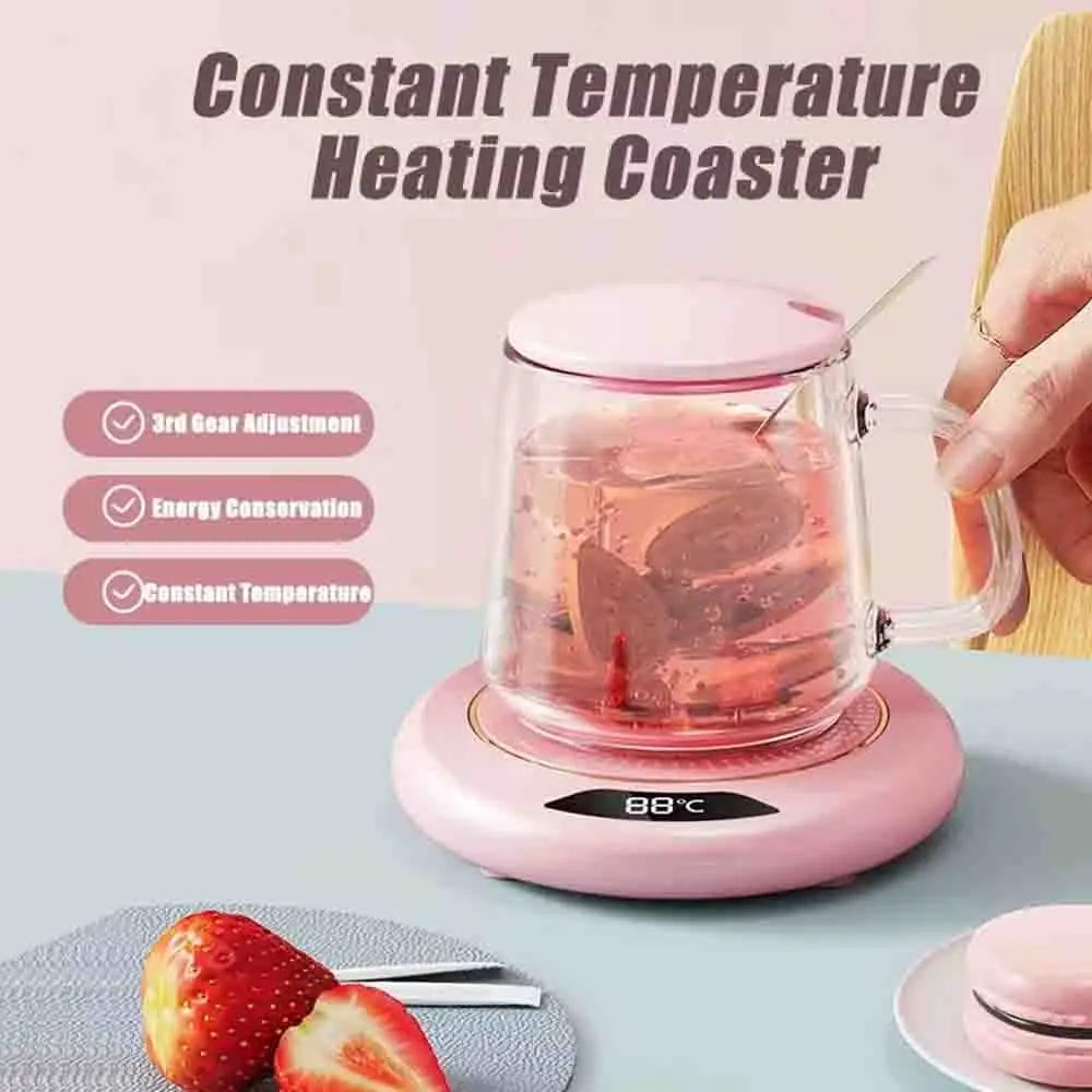 Thermostatic Heating Coaster USB Home Heating Coaster 3-speed Adjustment 55 Degrees Constant Temperature Automatic Haet