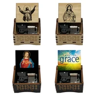 Wooden Amazing Grace Music wind up Music Box Wife Husband Holiday Church Gift Home Christian Music Box Decoration Souvenir 1