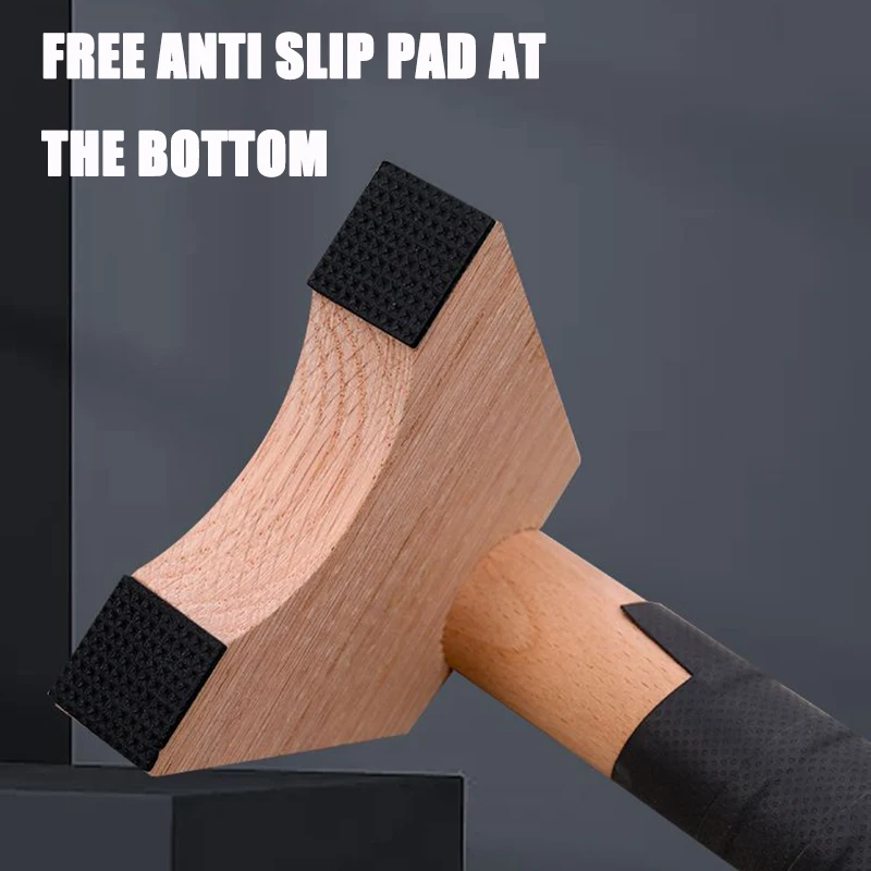 Wooden Push-up Stand Push Ups Rack Non Slip Parallel Rod Heavy Duty Push Up Grip Handle Push-up Bracket for Floor Workouts 1Pair