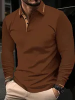 La nouvelle chemise POLO à manches longues pour hommes pour le printemps et l'automne 2025 présente une impression de motifs 3D décontractés et à la mode 4