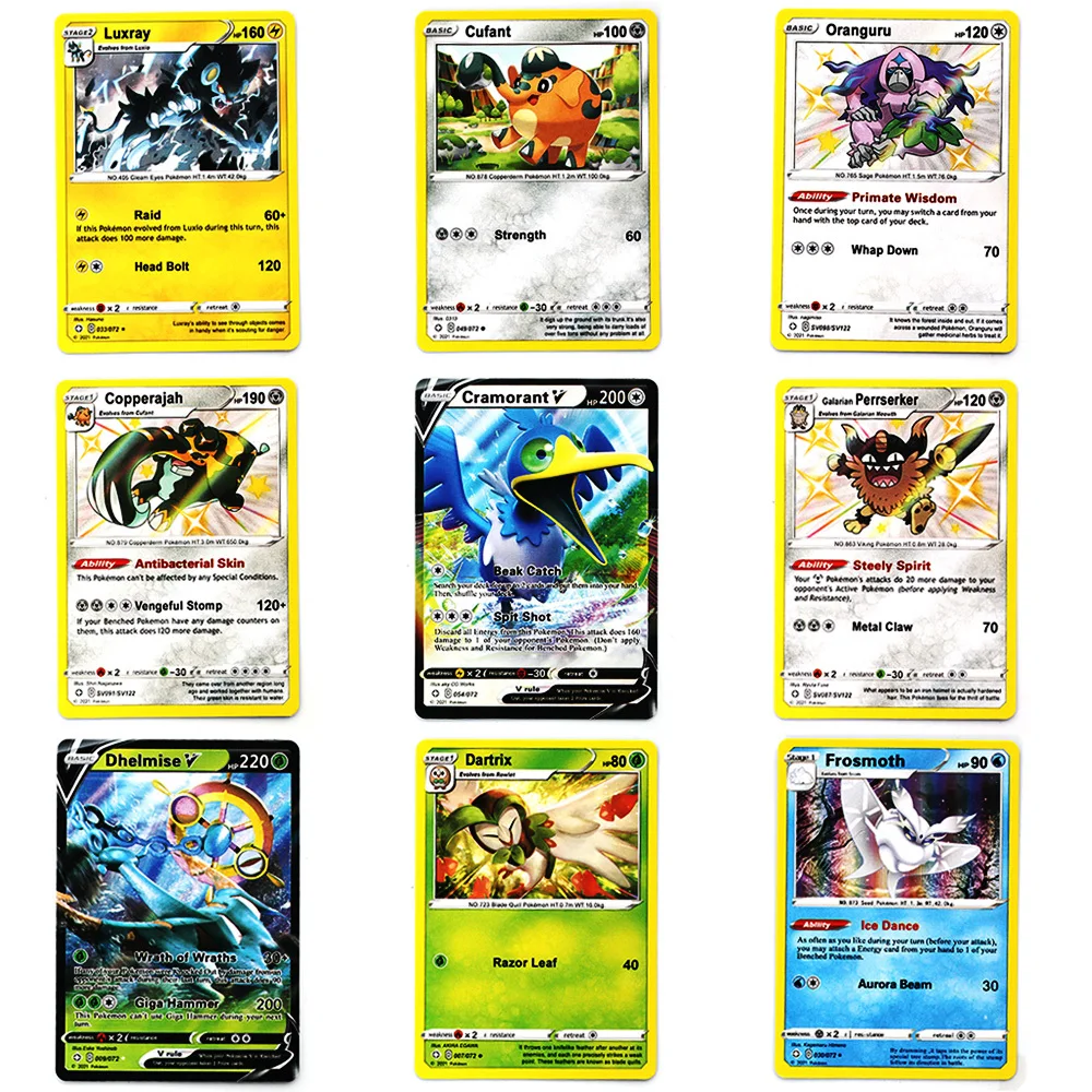54pcs Pocket Monsters TAKARA TOMY Battle Toys Lost Origins Pocket Monsters and Pikachu Games Children's Anime Collection Card