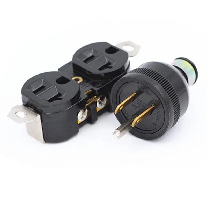 검정색 미국 플러그 15A / 125V NEMA 5-15P 미국 3 핀 인라인 산업 전원 플러그 유형-B 공급