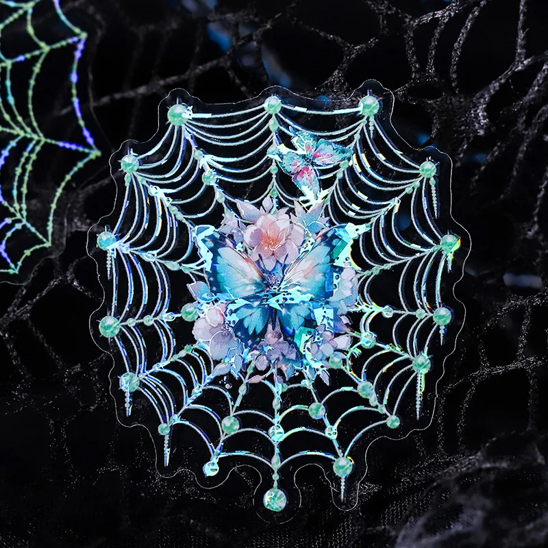 거미 멋진 아트 시리즈 장식 스티커, 레트로 거미줄 콜라주, 스크랩북 라벨, DIY 일기 저널 플래너, 10 개