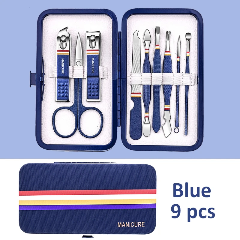 Ensemble de coupe-ongles en acier inoxydable, accessoires de manucure, ciseaux, outil de beauté et de maquillage, de haute qualité, 9-19 pièces, nouveauté 2023 7