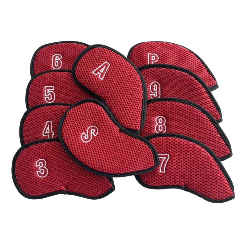 Golf Irons Head Covers 10pcs/set Two Sides Numbers Mesh Golf Iron Headcovers 5 Colours Golf Club Head Cover 5