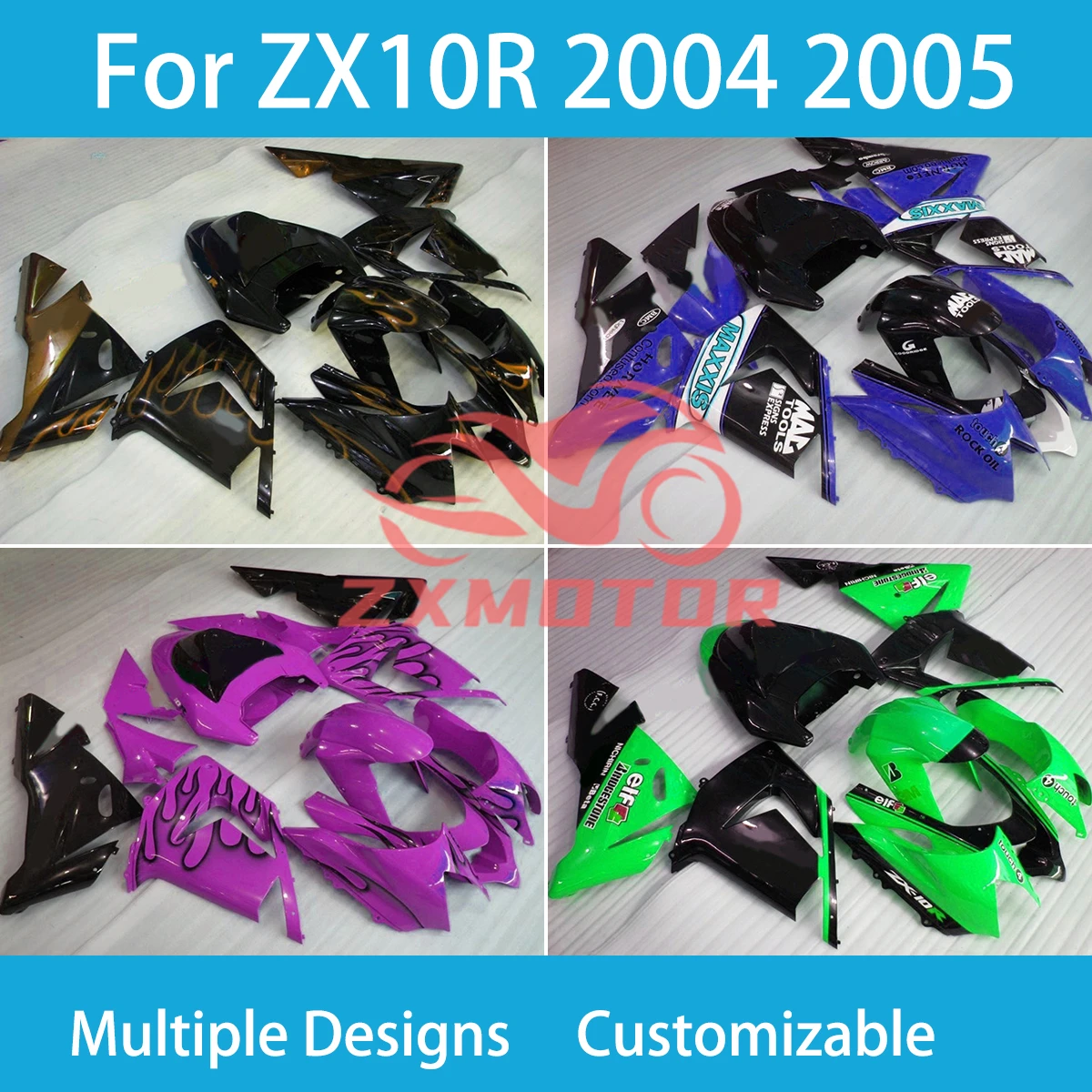 

ZX10R 2004 2005 Injection Fairings for Kawasaki Ninja ZX 10R 04 05 Motorcycle Body Parts Full Set Fairing Kit