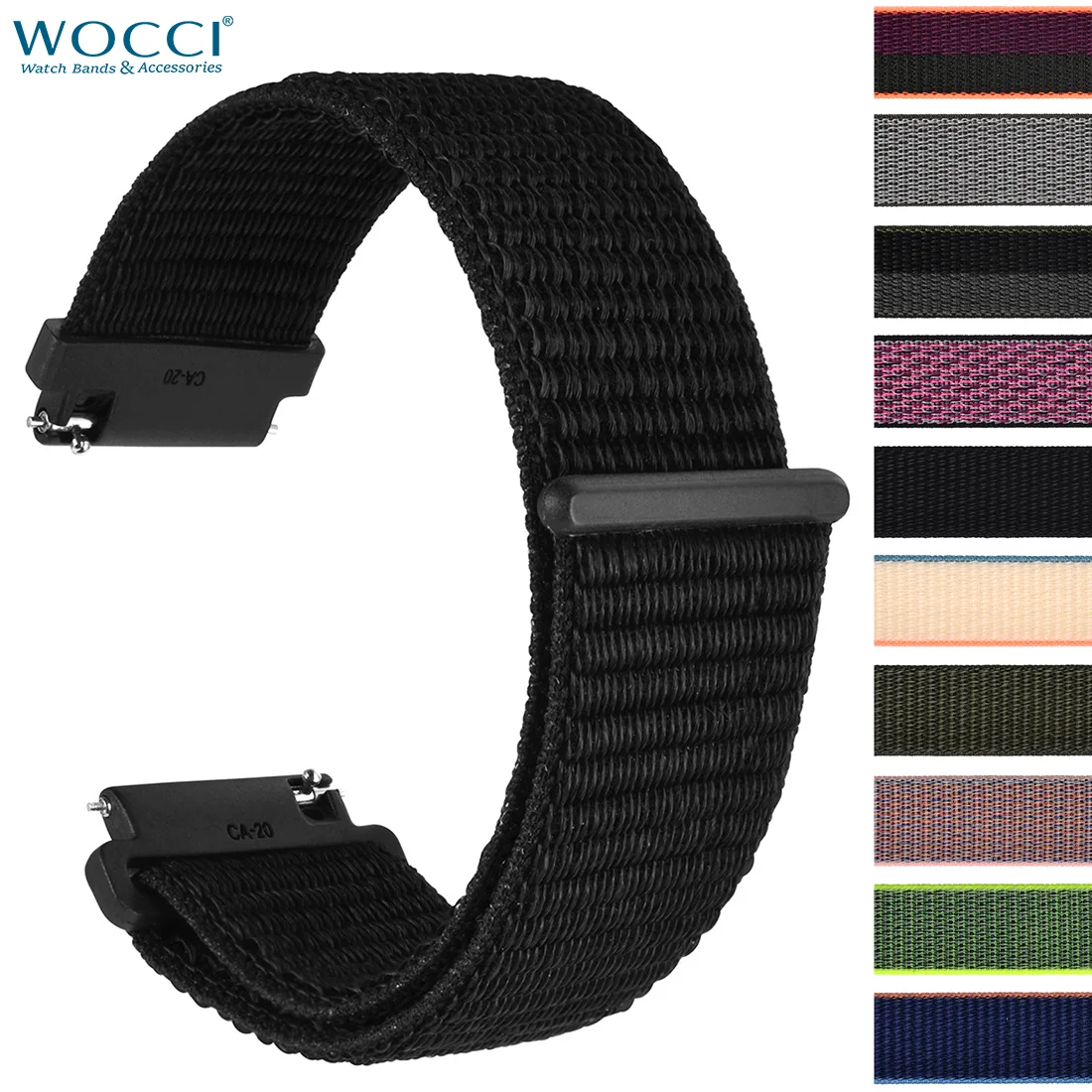 Horlogebandje Klittenband 20mm - Wocci Watch Bands