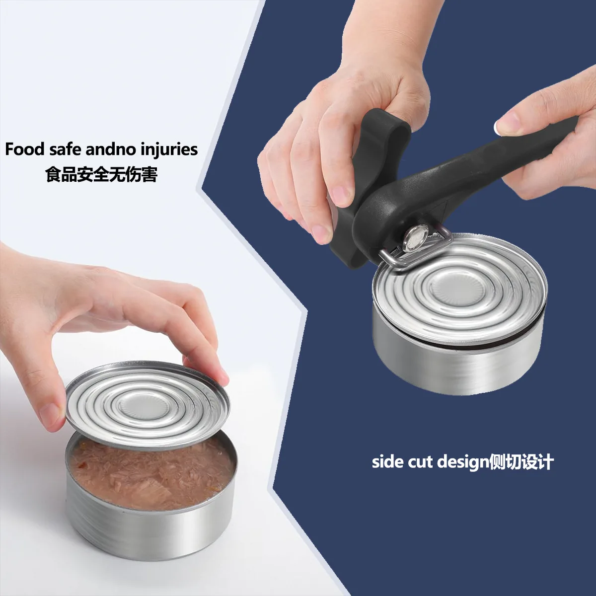 Stainless Steel Manual Safety Can Opener Kitchen Tool