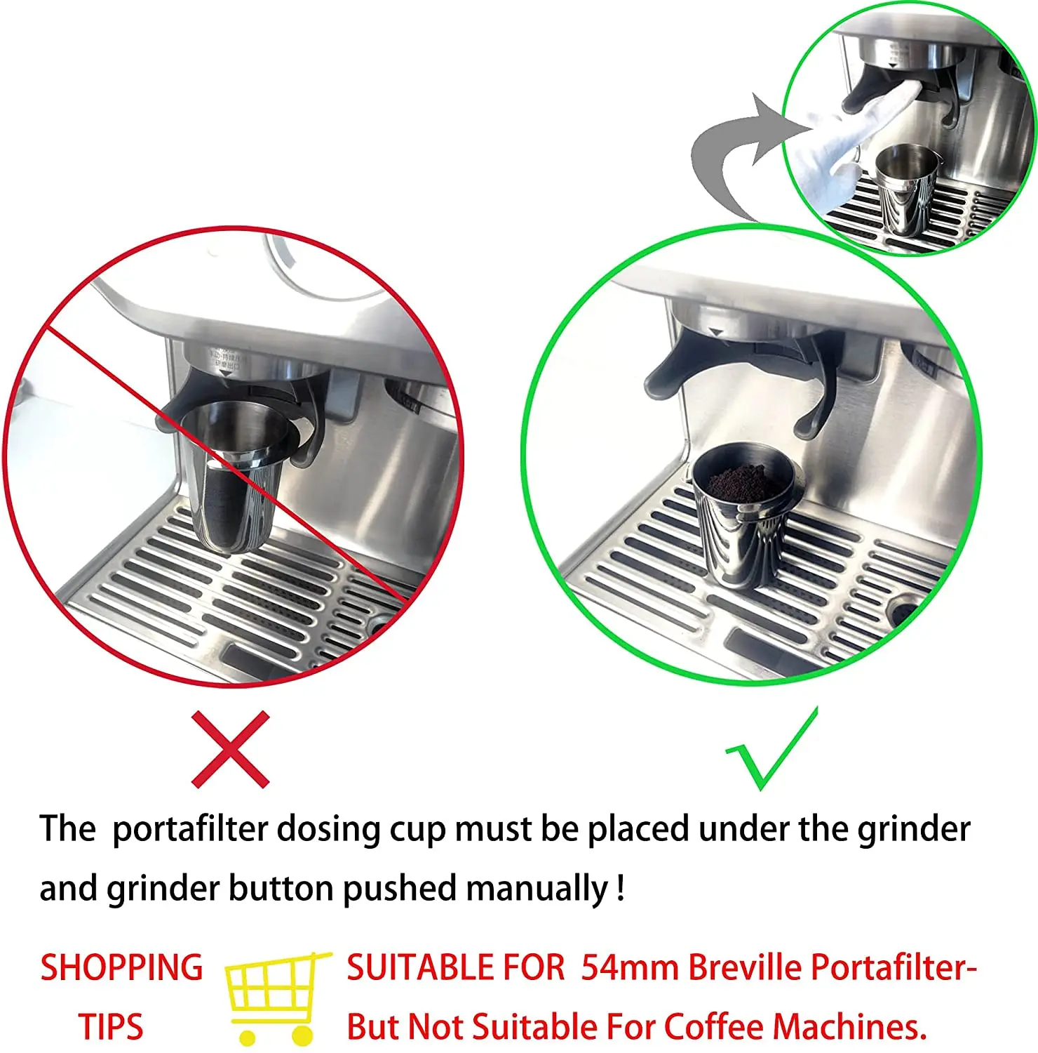 Stainless Steel, Espresso Coffee Dosing 