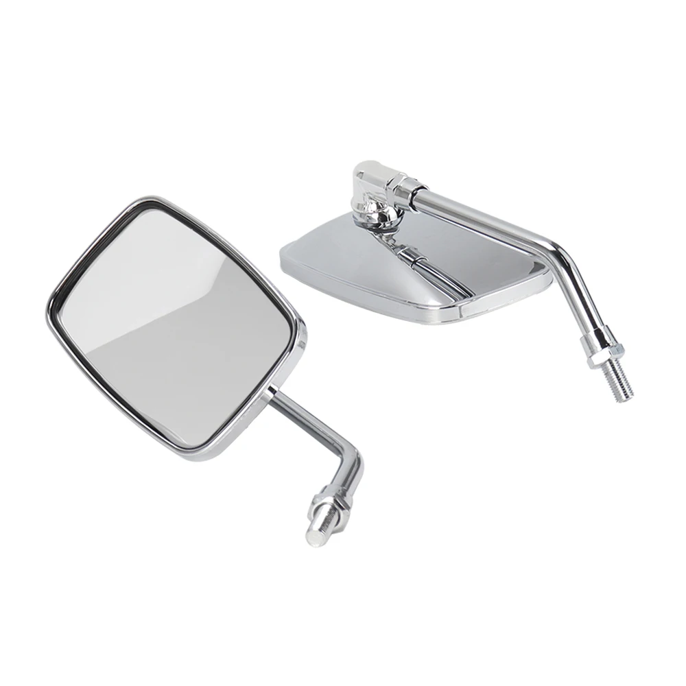 Chrome universal rectangle motorcycle rearview mirrors 10mm bolt thread for Honda motorbike scooter E-bike motorcycle mirror motorcycle mirrors