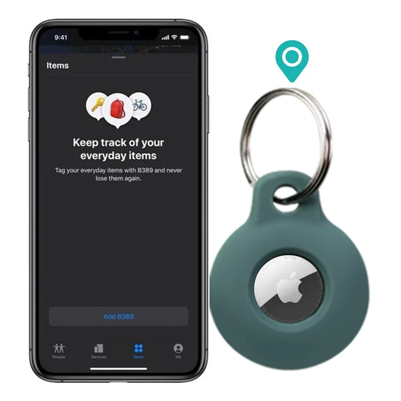 1PC Silicone AirTags Protective Case Keychain