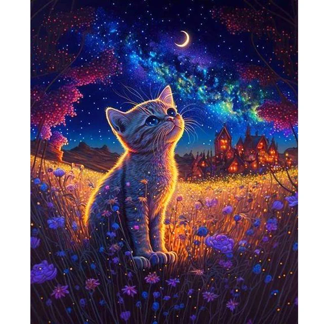 RUOPOTY Diy Paint By Number For Adults Canvas Cat Animals Kits Acrylic Easy  Painting By Numbers For Wall Home Decor With Frame - AliExpress