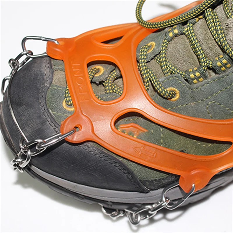 ELOS-Crampons Stainless Steel Anti-Skid Ski Claws Mud Ice And Snow Anti-Skid Shoe Covers Mountaineering Shoe Chains