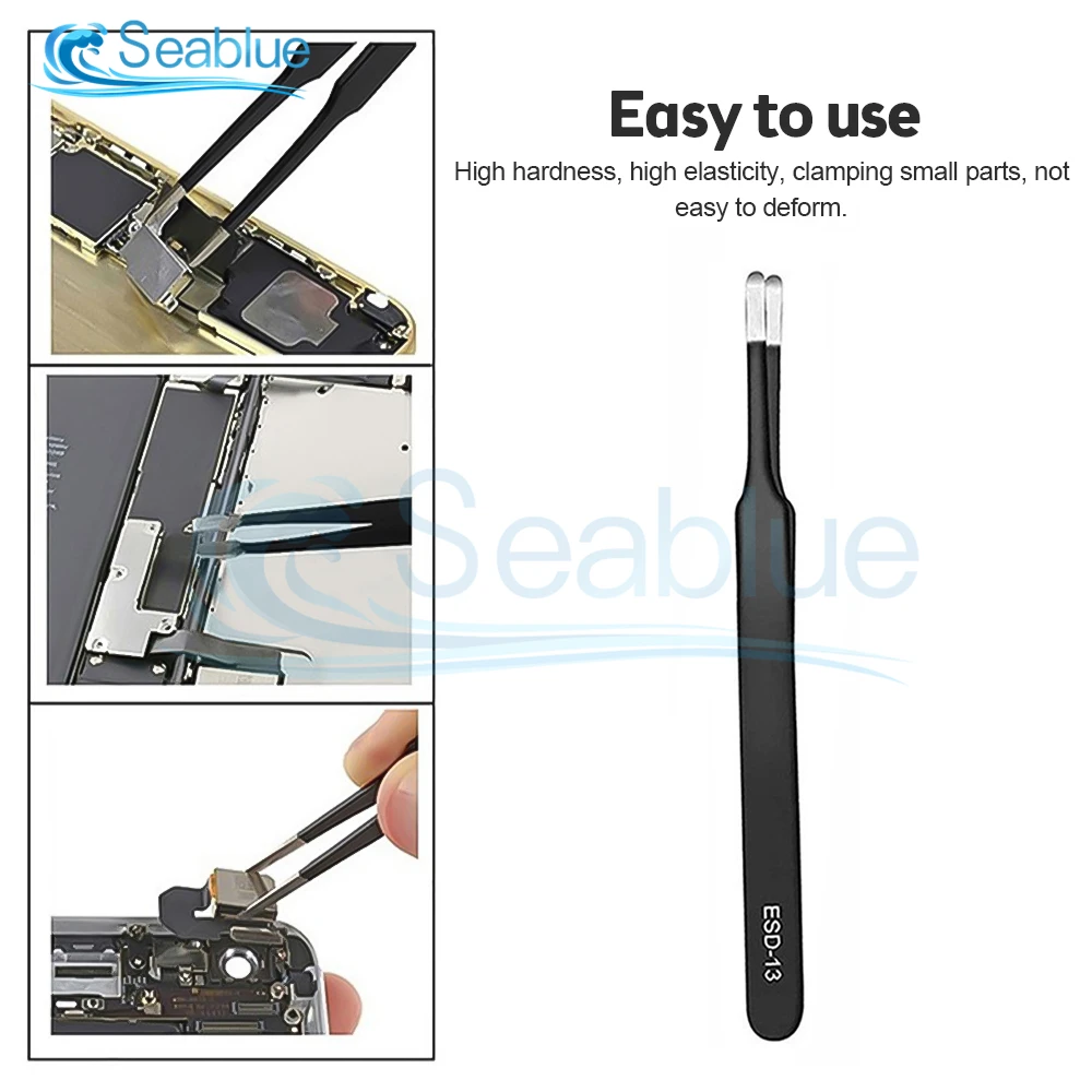 Tweezer Tool ESD Anti Static Tweezers Phone Repair Tweezers 6pcs Anti-static Stainless Steel Tweezers Maintenance Tool Kits for iPhone