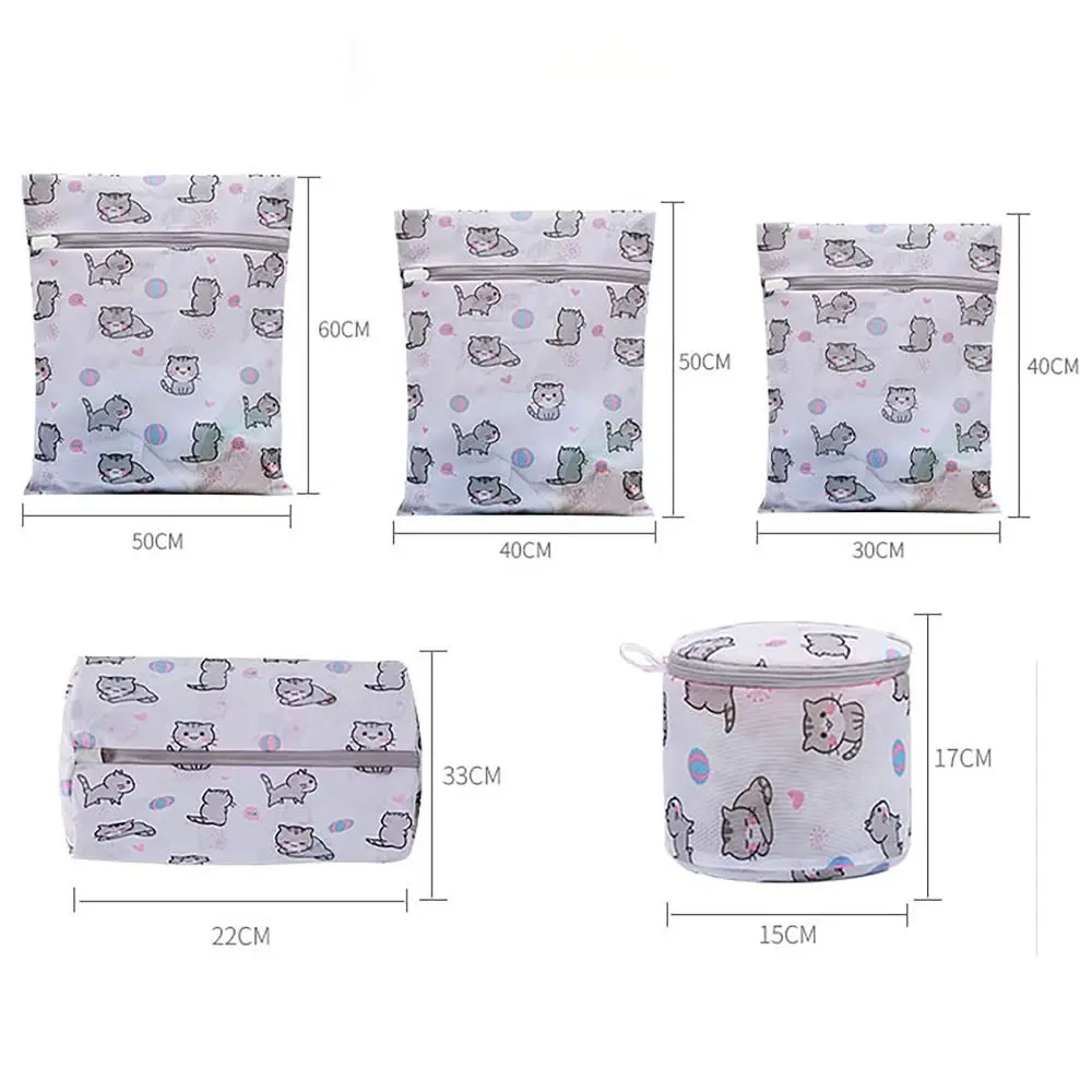 Cat Print Laundry Bag Large Capacity Foldable Storage Bags Multifunctional Distortion Protection Laundry Basket Household 6
