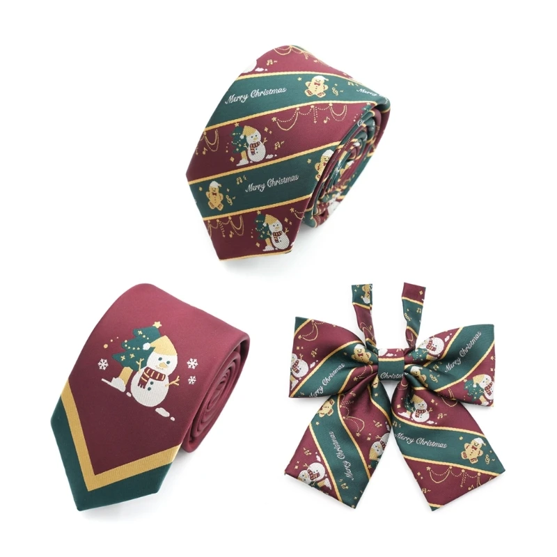 

Teens Students Pre Tied Bowknot Necktie Women Knot Uniform Detachable Collars Christmas Print Ties Accessories Dropship