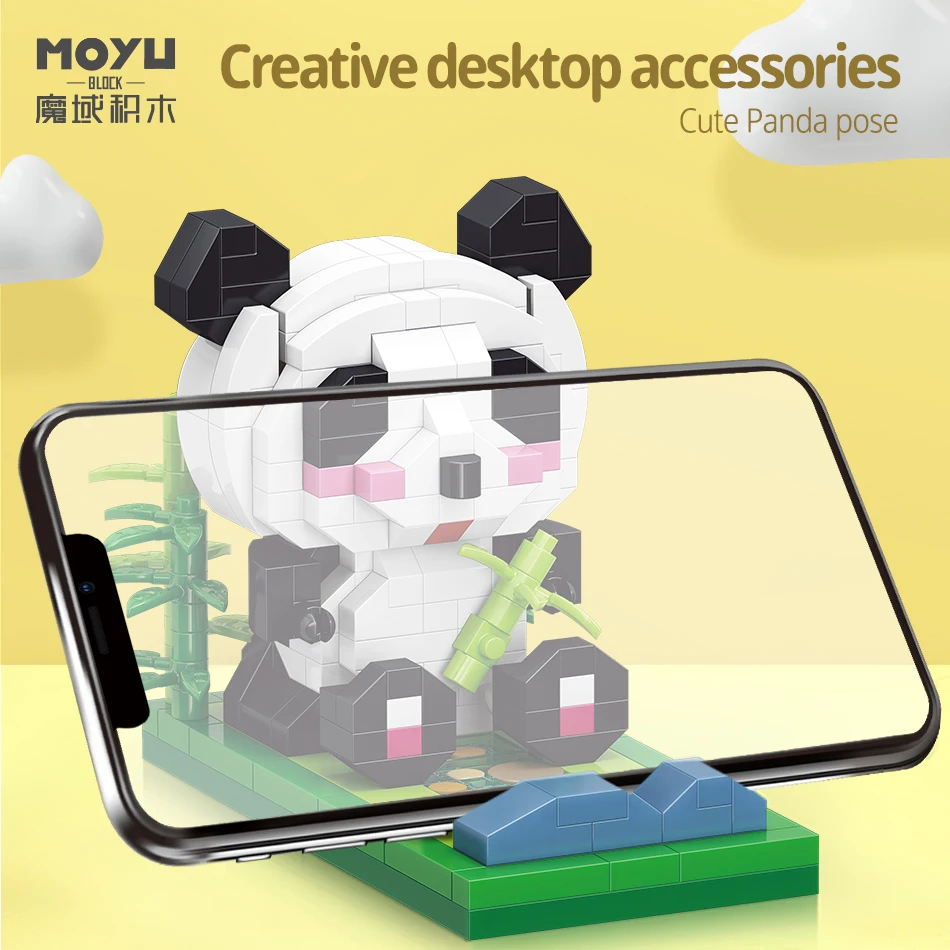 마이크로 입자 장난감 레저 모자이크 DIY 빌딩 블록, 팬더 브래킷 장식품
