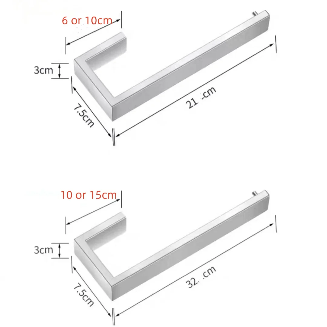 No Nail Bathroom Hardware Set SS304 Towel Bar Wall Mount Toilet Paper Holder Hand Robe Hook Hanger