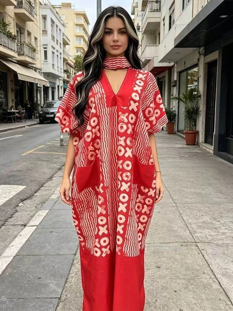 African Dresses for Women Traditional Africa Clothing Dashiki Print Gown Abayas Robe Muslim Kaftan Maxi Long Dress Outfits 2026