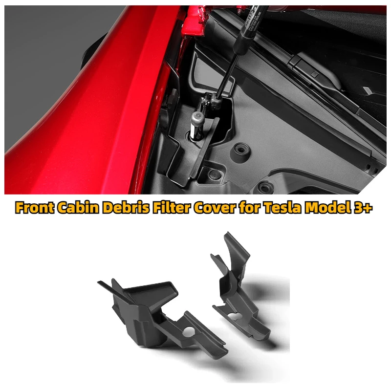 Car Front Trunk Hood Water Guide Device Anti Clogging Cap Debris Filtration Protective Cover for Tesla Model 3 Highland