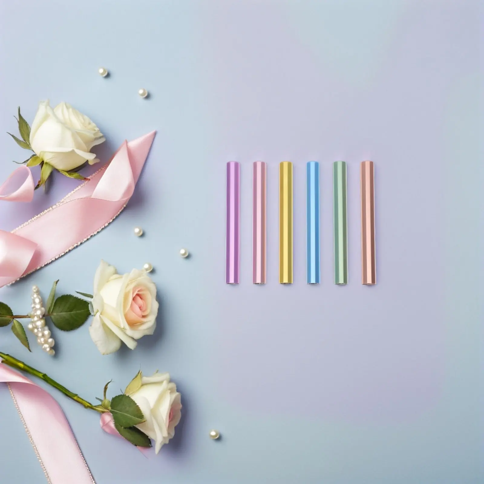 6Pcs 네일 펜 캡 아연 합금 매니큐어 브러쉬 커버 헤비 듀티 차광 밀봉 네일 아트 펜 프로텍터 살롱 용품