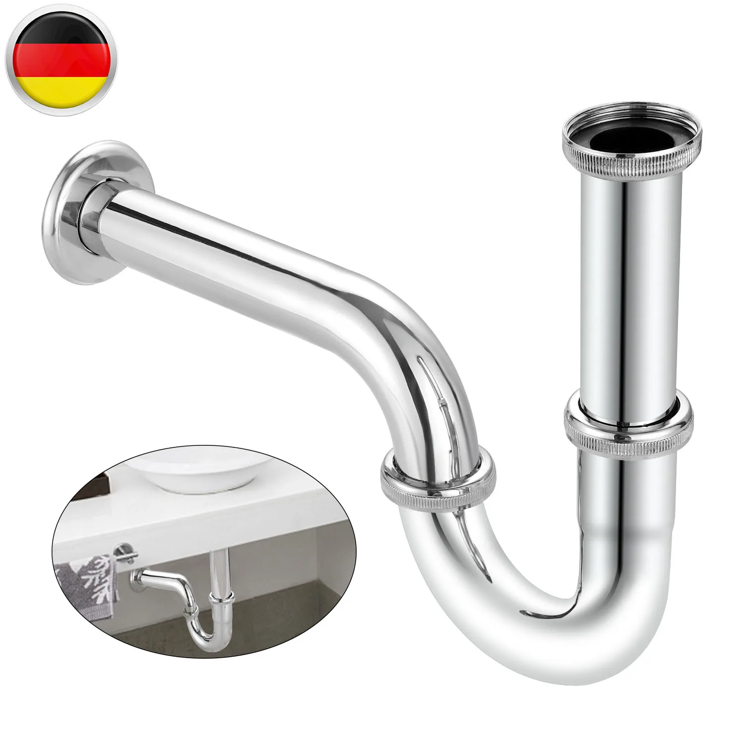 

Stainless Steel Waste Drain Valve Siphon Syphon For Faucet Sink Bathroom Sink Accessories 1/4'' X 32mm