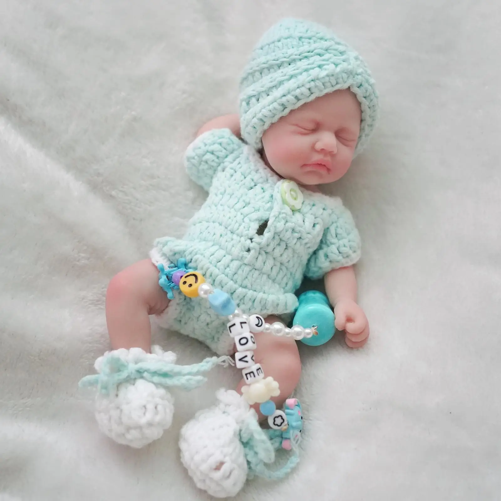 Bonecas de silicone completas para bebês em miniatura de