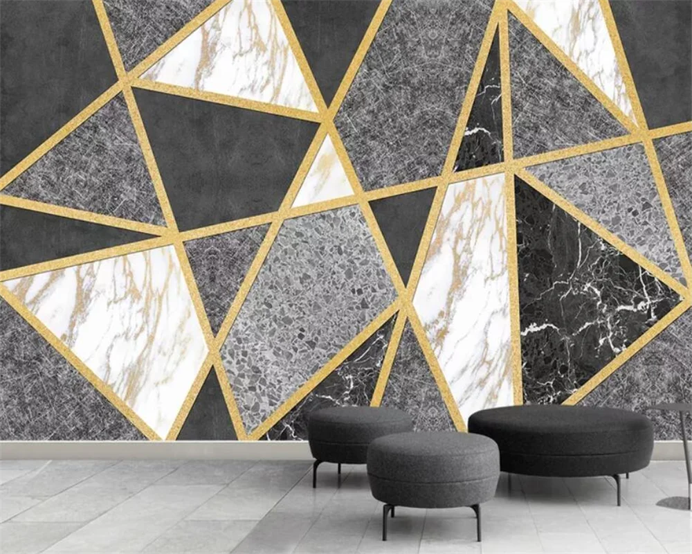 Custom wallpaper 3d photo mural abstract geometric lines marble texture sofa background wall papers home decor 3d papel de pared custom mural wallpaper modern 3d black marble texture wall painting living room tv sofa background wall decor papel de parede 3d