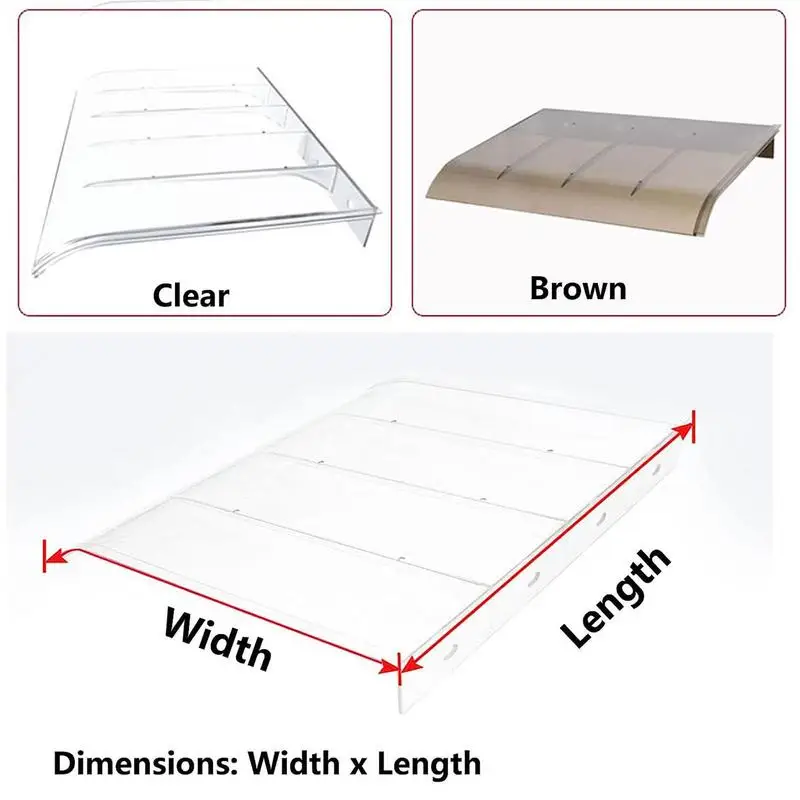 Window Awning Window Awning Front Door Canopy Durable Transparent Roof Window Awning Cover Outdoor Cover For Outdoor Balcony