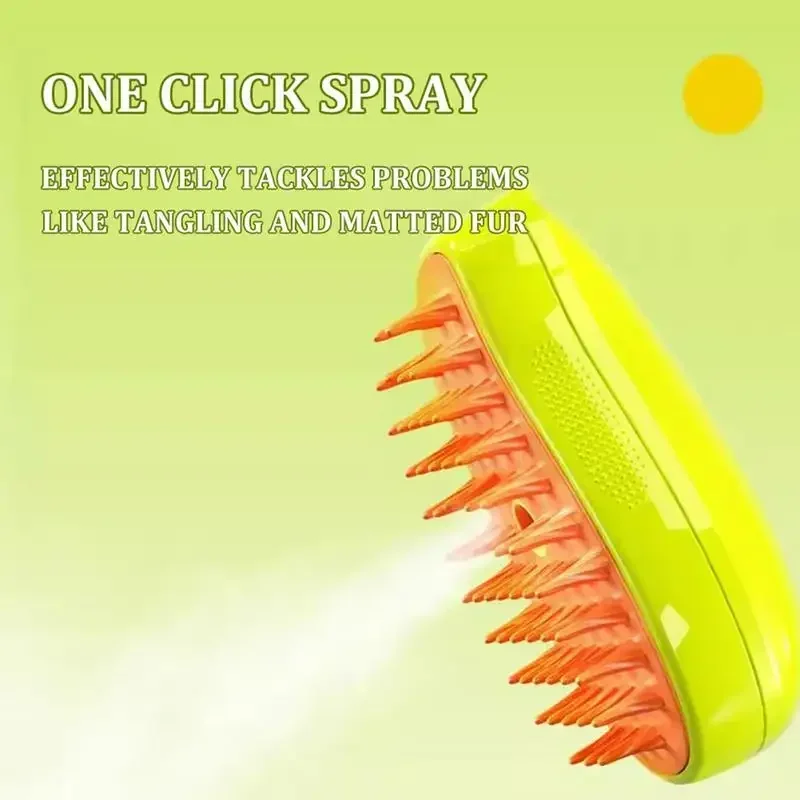 Steamy Cat Brush Electric Spray 3 in1 Pet Hair Brush