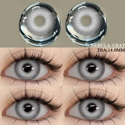 AMARA 2pcs Crazy Anime Black and White Cosplay Contact Lenses (NEBULA - GRAY)