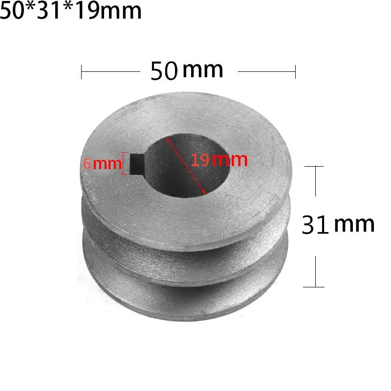 

V-Belt Pulley A Type Double Slot Double-groove Pulley Motor Cast Iron Dia 50mm-100mm High Quality Power Tool Accesories