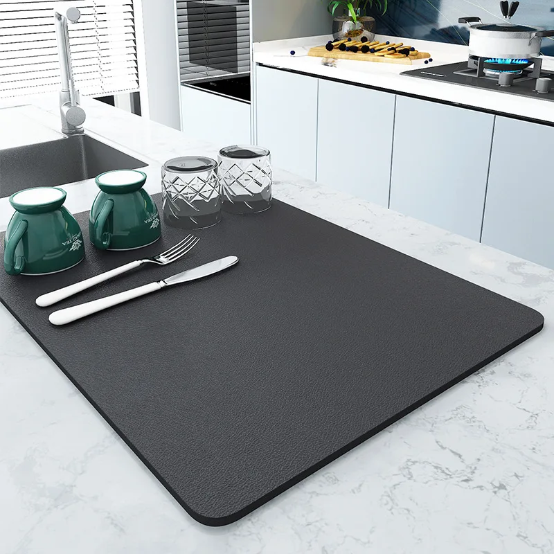 

Drain Pad Rubber Dish Drying Mat Super Absorbent Drainer Pad Tableware Bottle Rugs Kitchen Dinnerware Placemat Tapis Table Mat