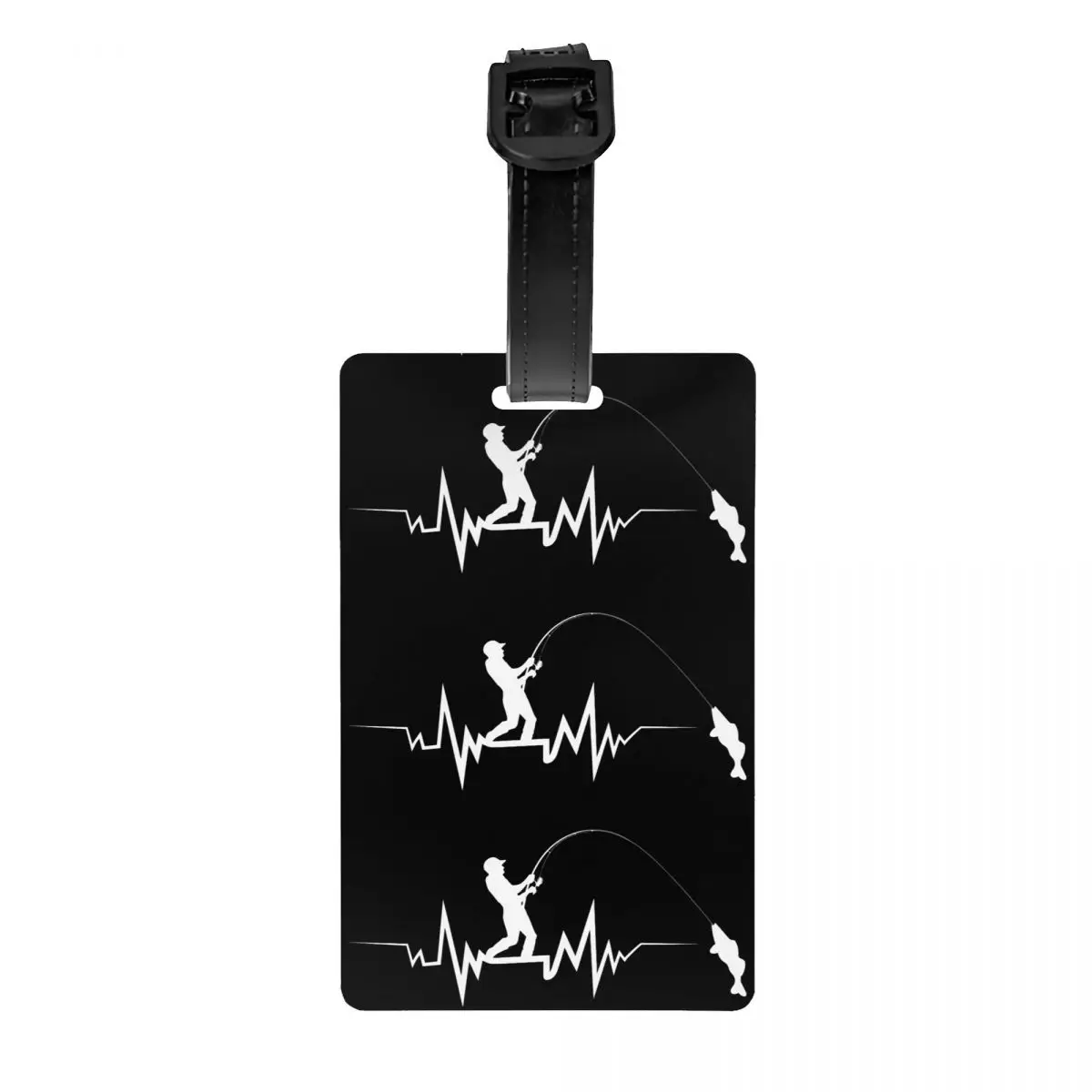 Fishing Heartbeat Luggage Tag for Suitcases Funny Fisherman Fish