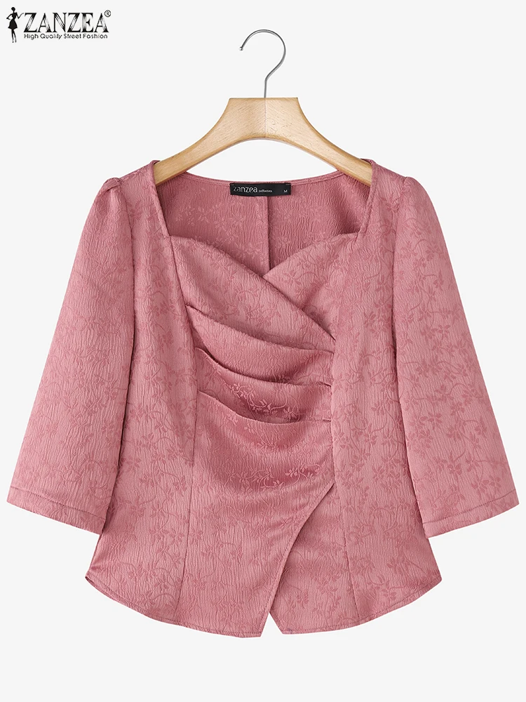  ž  ָ ÷ 콺     Pleated Blusas 2025 ZANZEA ĳ־ Ʃ   Ǯ