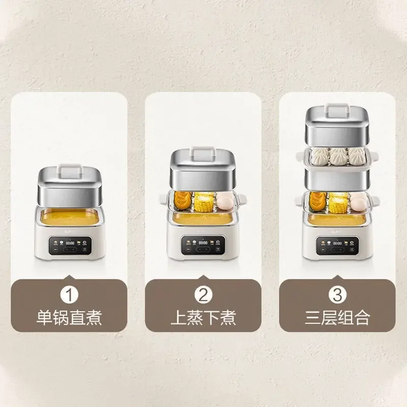 가정용 슈퍼 전기 스티머, 대용량, 상부 증기 및 하부 요리, 304 스테인레스 스틸, 다기능