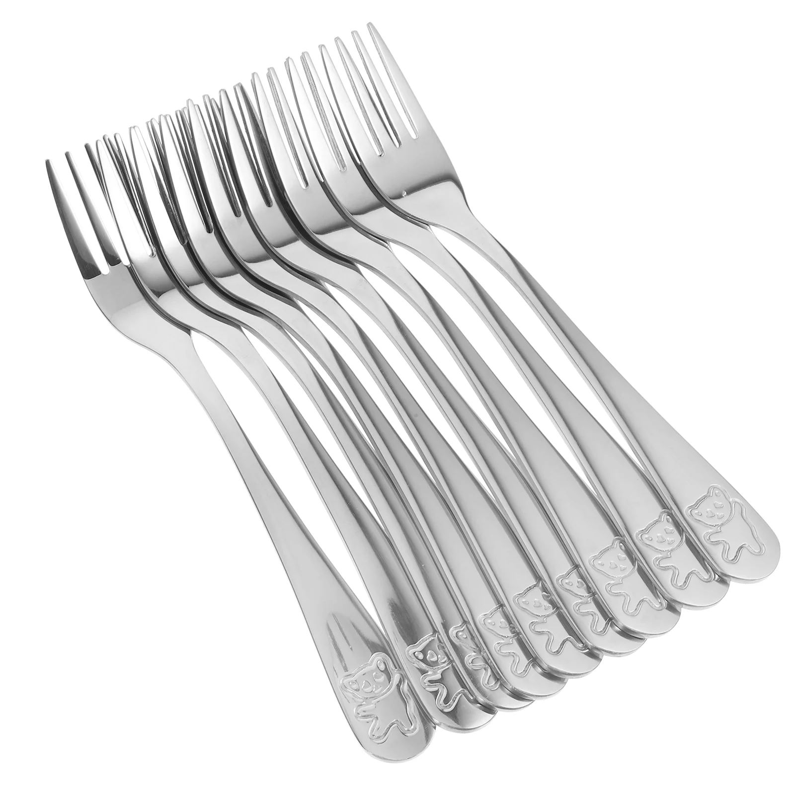 

9 Pcs Stainless Steel Children's Fork Fruit Party Forks Appetizers Metal Pickle The Jar Cutlery Set Small Long Handle