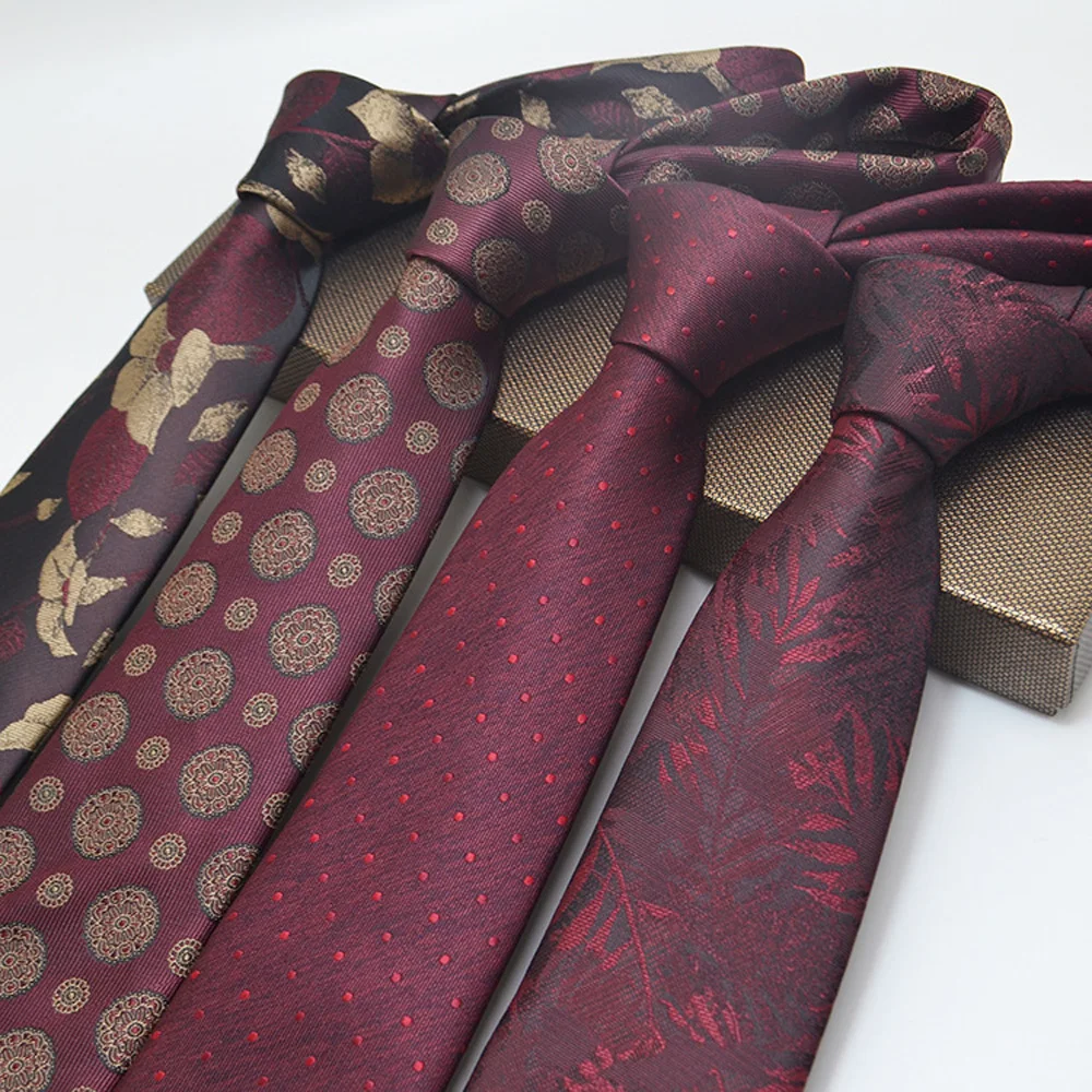 Mens Jacquard Tie - Floral Dot Necktie for Weddings  Daily Wear