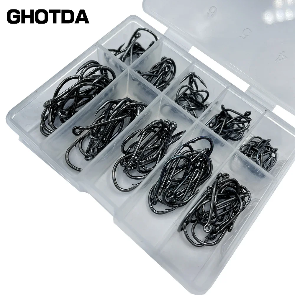 AS 100pcs/lot Fishing Soft Worm Hooks Texan Hooks High Carbon Steel Wide  Super Lock Fishhooks Lure Softjerk Hooks Fishing Tackle