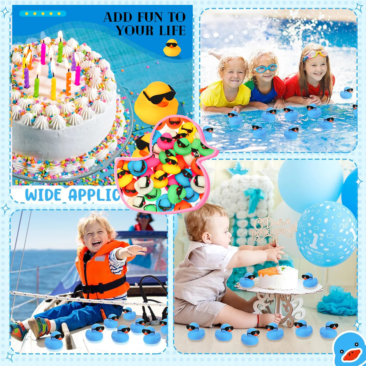 100 Pcs Mini Rubber Ducks Wholesale Yellow Rubber Duck Toy Rubber Tub Toys Squeak and Float Ducks Party Favors 6