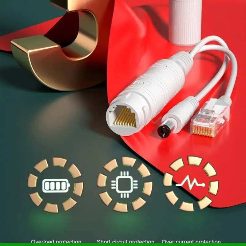 U55C WDT-PD02AF 48V 방수 PoE 분배기 어댑터 5.5x2.1mm 남성 커넥터