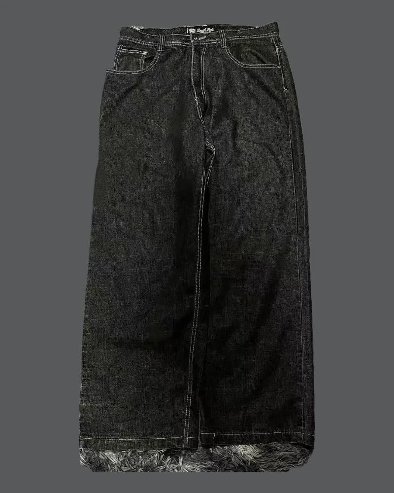 Y2K New Southpole Jeans American Retro Gothic Graphic Embroidery Baggy Jeans Men's Harajuku Hip-Hop Wide-Leg Pants Street Wear 3