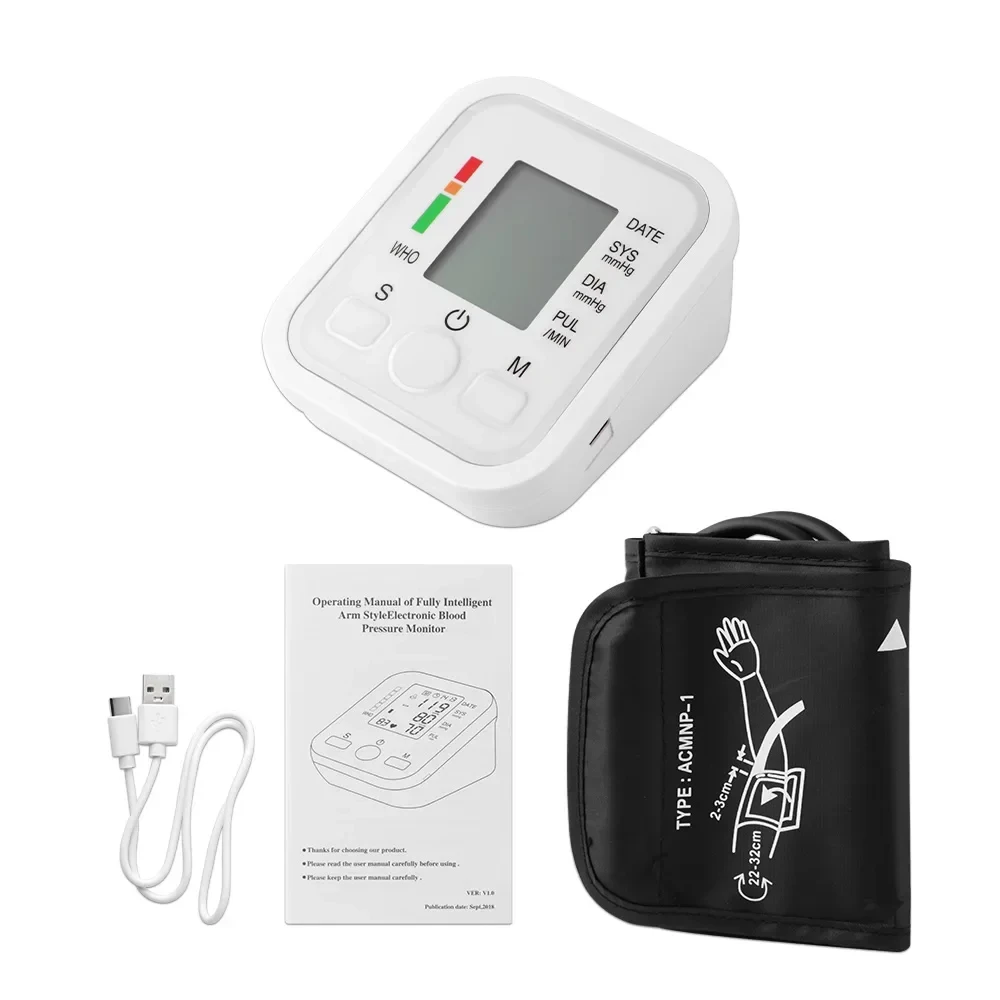 Upper Arm Style Digital Electronic Blood Pressure Monitor Electronic Digital Sphygmomanometer Medical BP Monitors Tensiometer