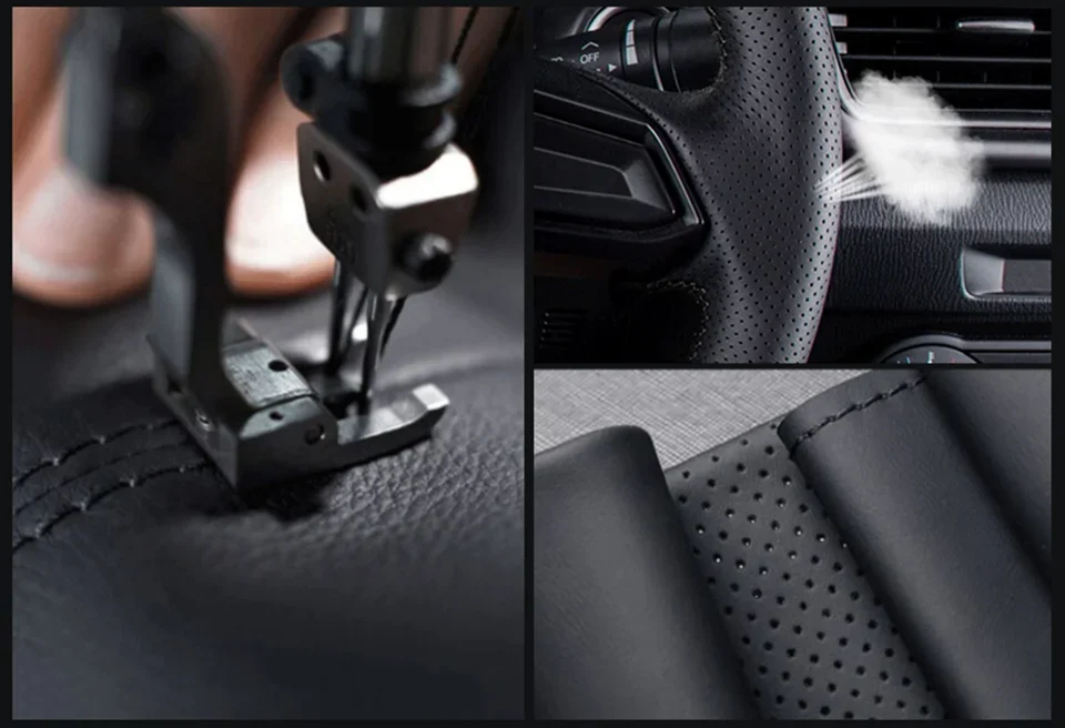 Kundenspezifischer Auto-Lenkradbezug aus Mikrofaser-Leder für Honda Civic 8 2006 2007 2008 (2-Speichen), Lenkradgeflecht, Autozubehör – Detail 2
