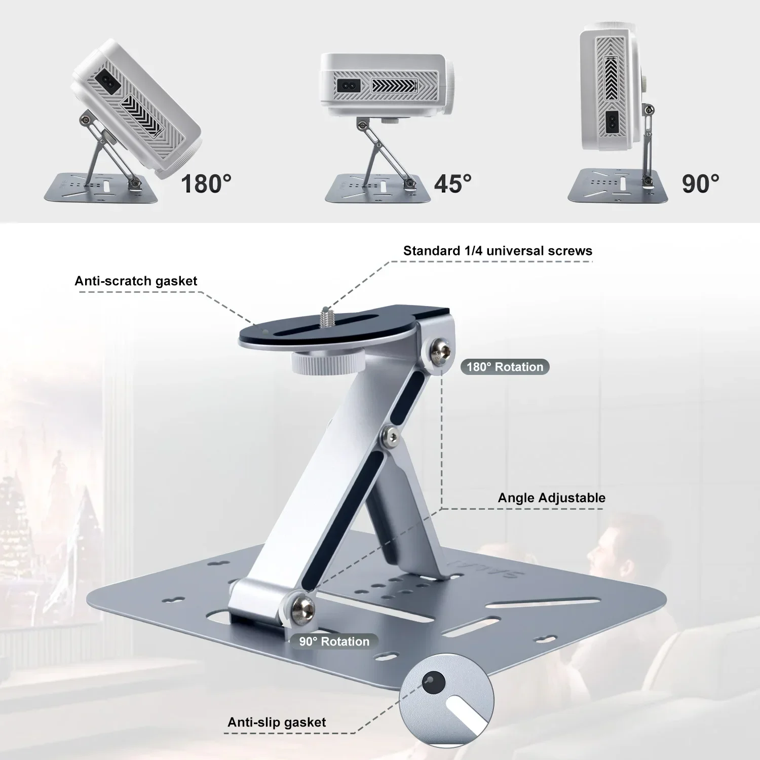 حامل جهاز عرض الجدول قابل للطي سطح المكتب جبل السق...